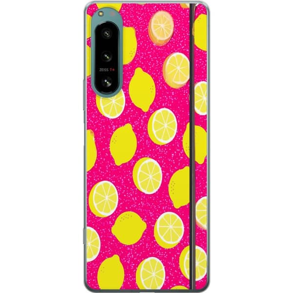 Kompatibelt Mobildeksel til Sony Xperia 5 IV Citronmönster rosa