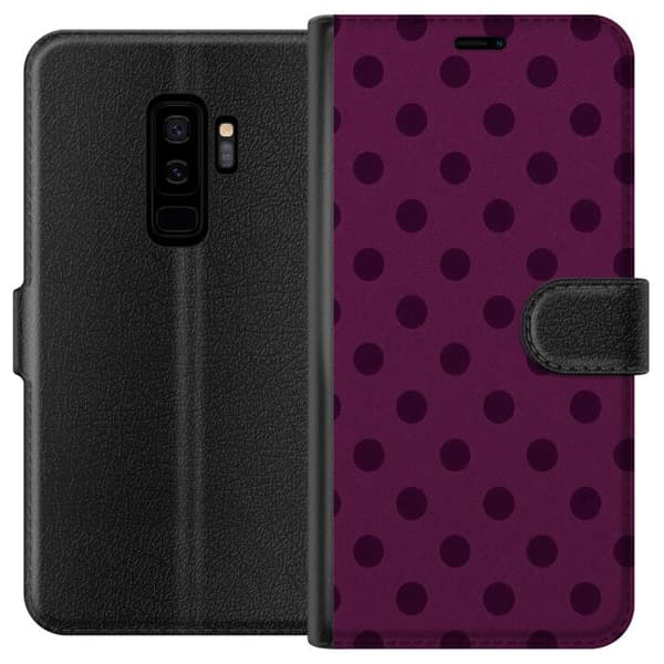 Kompatibelt Lommeboketui til Samsung Galaxy S9+ Plommeprikker