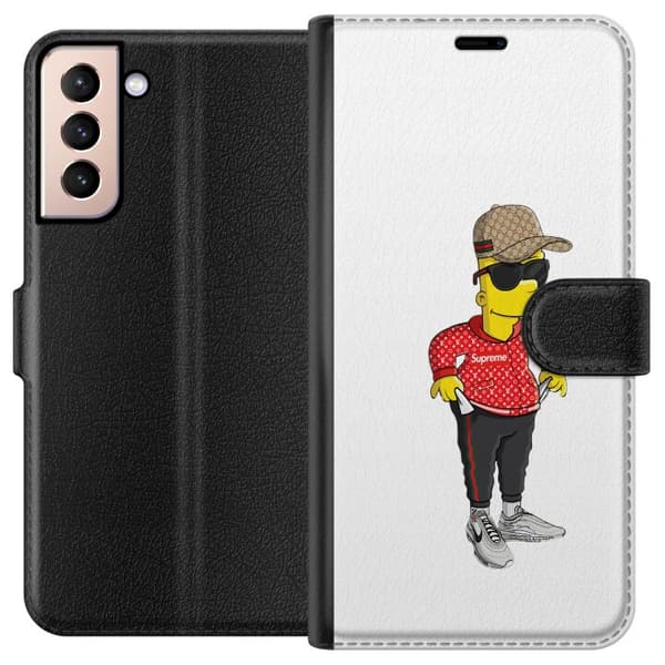 Kompatibel Tegnebogsetui til Samsung Galaxy S21 Bart Simpsons SUP