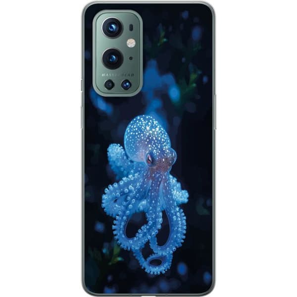 Kompatibelt Mobilskal till OnePlus 9 Pro Närbild av blå bläckfisk