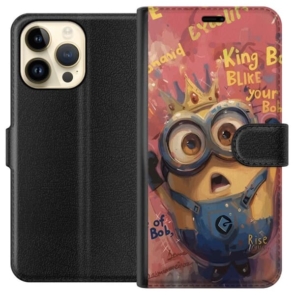 Kompatibelt Plånboksfodral till Apple iPhone 15 Pro Max Minion Med Krona