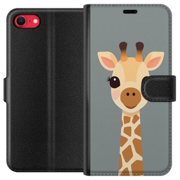 Kompatibelt Plånboksfodral till Apple iPhone 7 Söt giraff med stora ögon