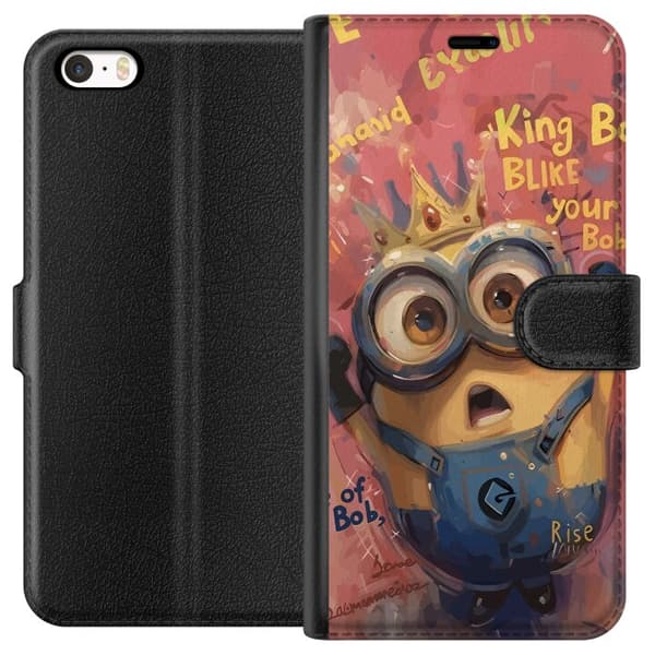 Kompatibel Tegnebogsetui til Apple iPhone SE (2016) Minion Med Krona