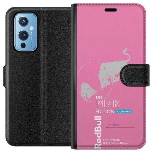Kompatibel Tegnebogsetui til OnePlus 9 Moderne lyserød energidrik design