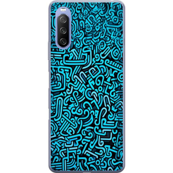 Kompatibelt Mobildeksel til Sony Xperia 10 III Lite Blå abstrakt graffiti