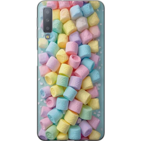Kompatibelt Mobildeksel til Samsung Galaxy A7 (2018) Søt godisdesign med marshmallows