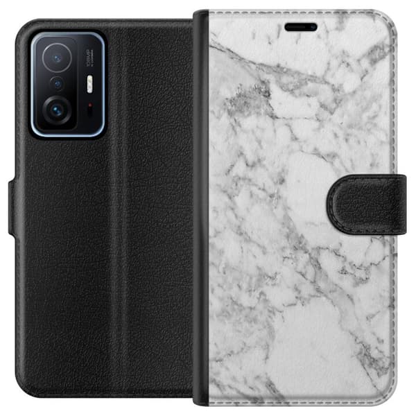 Kompatibel Tegnebogsetui til Xiaomi 11T Marmor Hvid