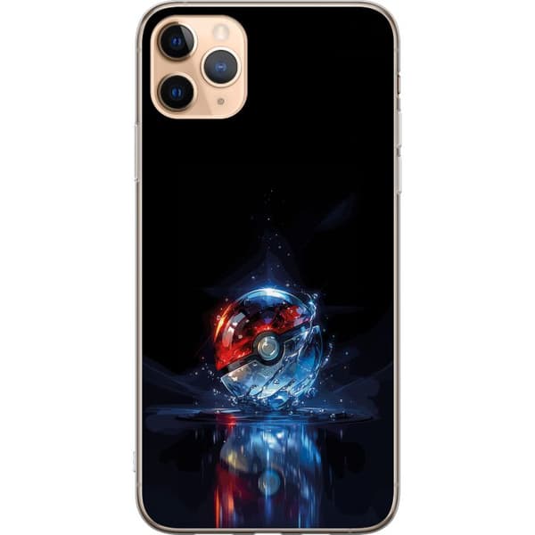 Kompatibelt Mobildeksel til Apple iPhone 11 Pro Max Pokéball med refleksjon og blå vann effekter