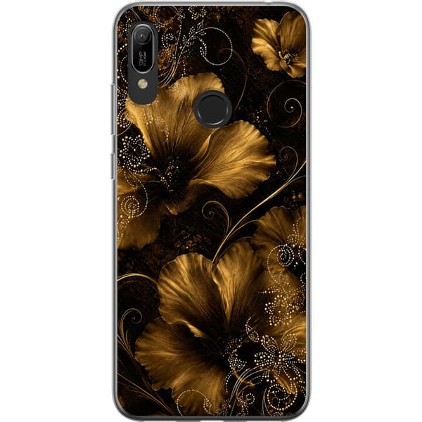Kompatibelt Mobildeksel til Huawei Y6 (2019) Gyllen blomstring