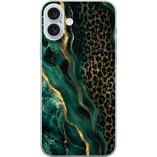 Kompatibelt Mobilskal till Apple iPhone 16 Plus Emerald Leopard