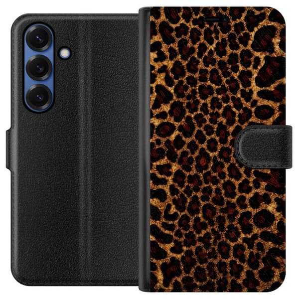 Kompatibelt Lommeboketui til Samsung Galaxy S25+ Leopardikon