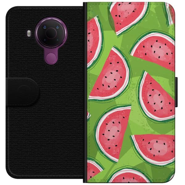 Kompatibelt Plånboksfodral till Nokia 5.4 Vattenmelon