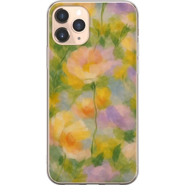 Kompatibelt Mobildeksel til Apple iPhone 11 Pro Solvarme blomster i håndmalt romantisk stil