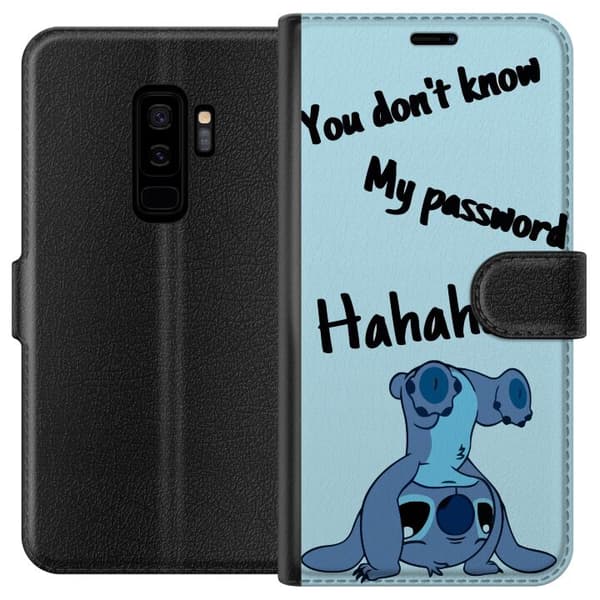 Kompatibelt Lommeboketui til Samsung Galaxy S9+ Stitch Text