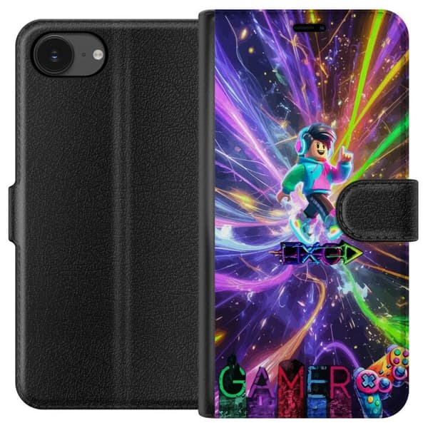 Kompatibelt Plånboksfodral till Apple iPhone 16e Neon Gamer