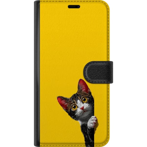 Kompatibelt Lommeboketui til Google Pixel 8a Søtt kattemotiv med stilig design