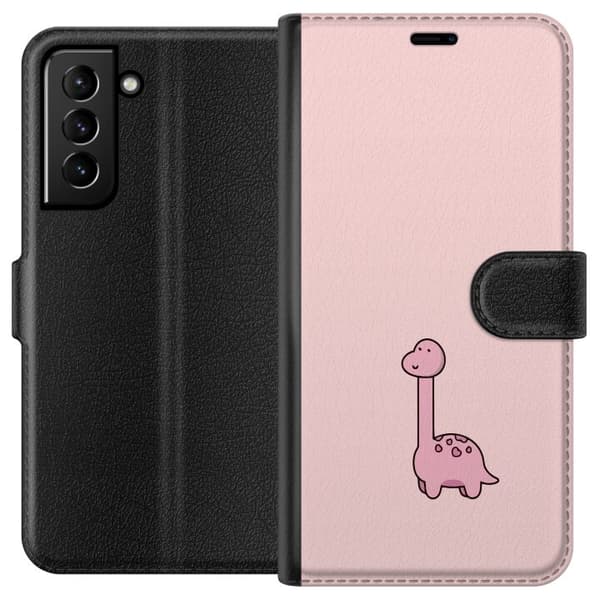 Kompatibelt Lommeboketui til Samsung Galaxy S21+ 5G Rosa dinosaur