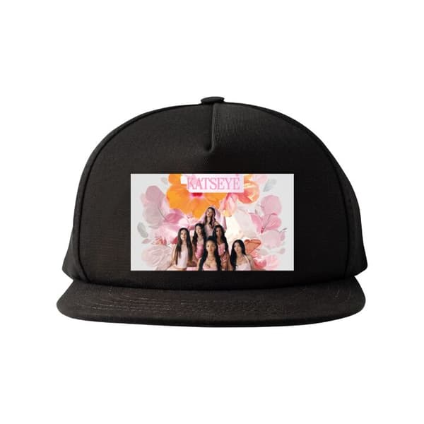 Snapback-cap Katseye i blomsterinspireret komposition med bløde lyserøde og orange nuancer Sort Voksen