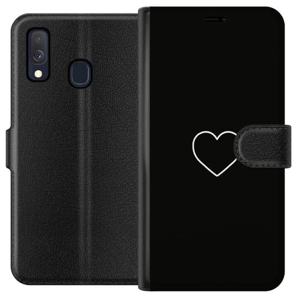 Kompatibelt Plånboksfodral till Samsung Galaxy A40 Hjärta