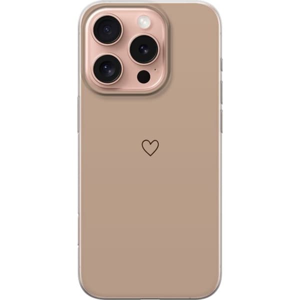 Kompatibel Mobilcover til Apple iPhone 16 Pro Hjerte Brun