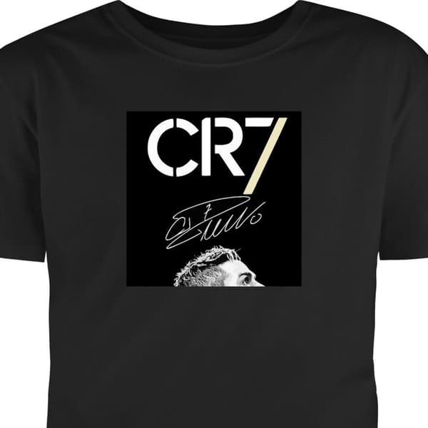 T-shirt til Børn Sort 9-11 År CR7 Ronaldo CR7 Ronaldo Sort 9-11 År