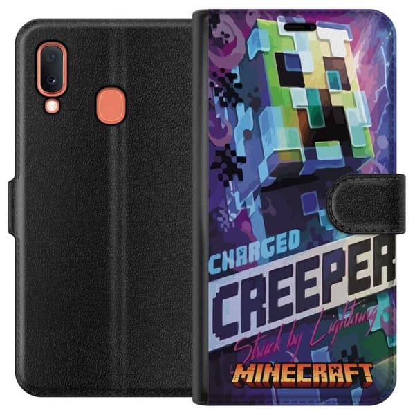 Kompatibelt Plånboksfodral till Samsung Galaxy A20e Minecraft