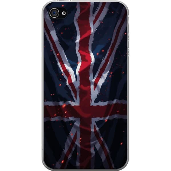 Kompatibelt Mobildeksel til Apple iPhone 4 Union Jack i dramatisk rød, hvit og blå design