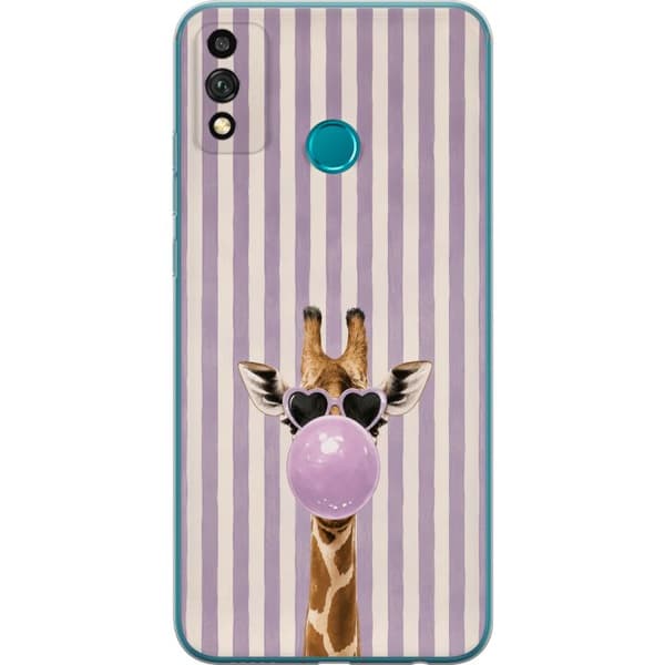 Kompatibelt Mobilskal till Honor 9X Lite Giraff med tuggummibubbla