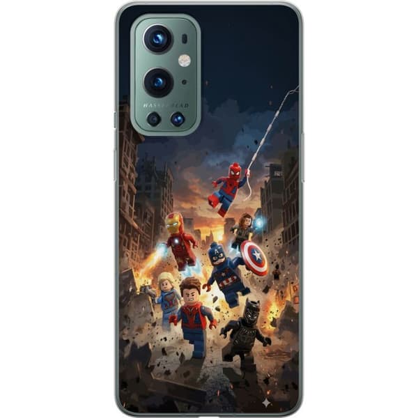 Kompatibelt Mobildeksel til OnePlus 9 Pro Spennende LEGO Marvel motiv for superheltfans