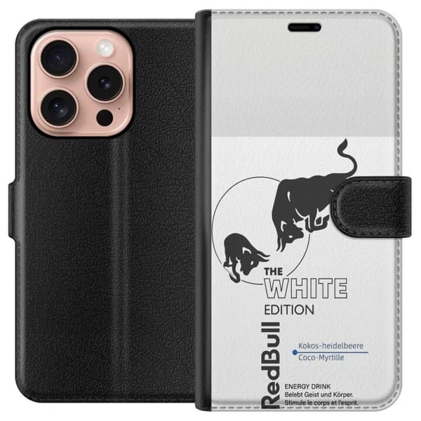 Kompatibelt Lommeboketui til Apple iPhone 16 Pro Moderne Red Bull White Edition design