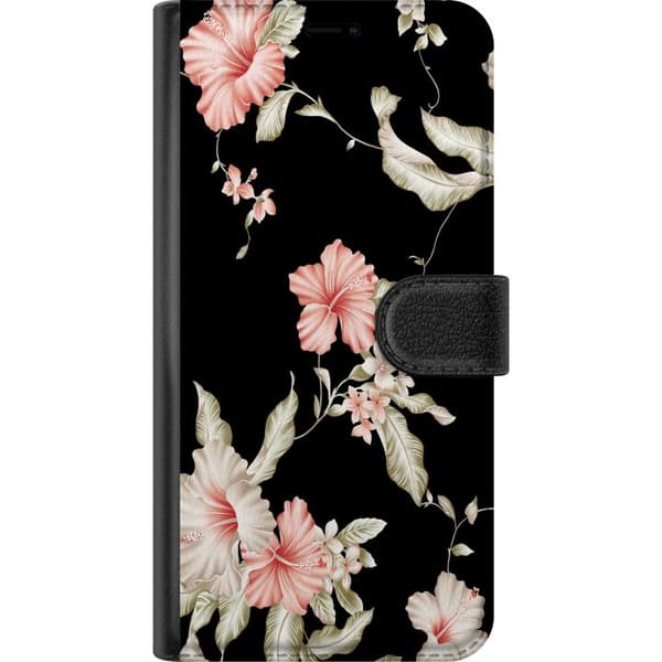 Kompatibelt Plånboksfodral till Samsung Galaxy A50 Floral Pattern Black