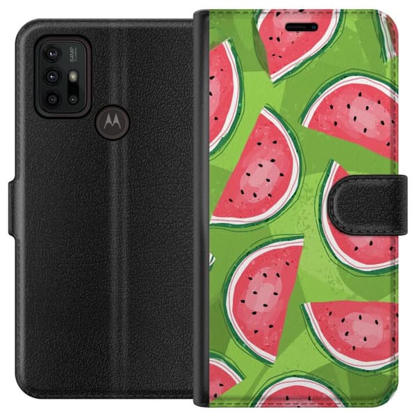 Kompatibel Tegnebogsetui til Motorola Moto G30 Vattenmelon