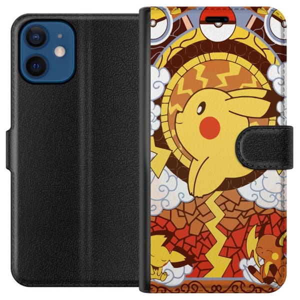 Kompatibel Tegnebogsetui til Apple iPhone 12 Pikachu