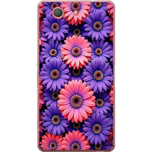 Kompatibelt Mobildeksel til Sony Xperia Z3 Compact Lila och rosa blommor