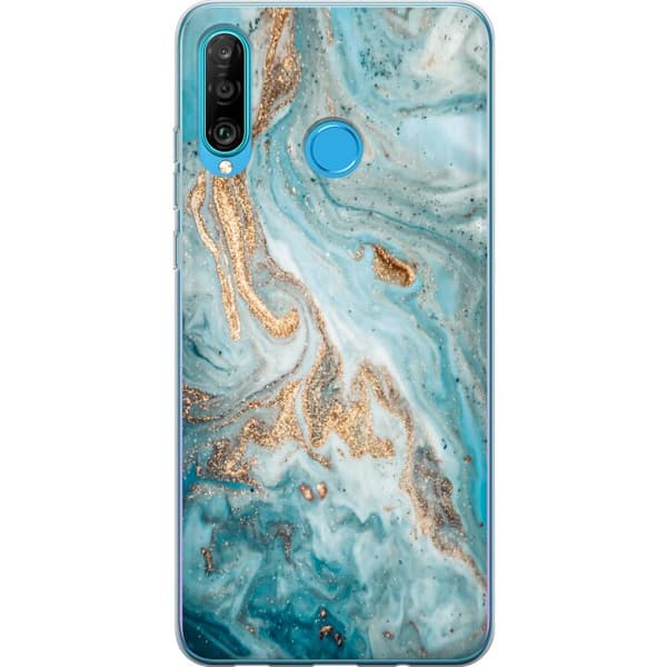 Kompatibelt Mobilskal till Huawei P30 lite Magic Marble