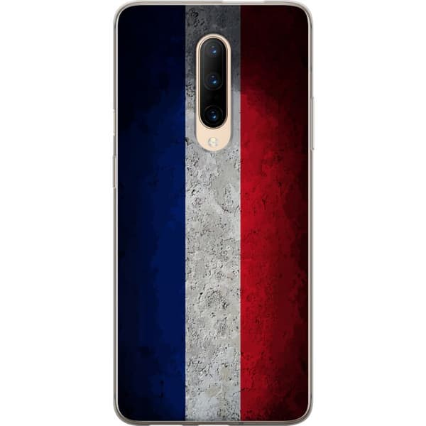 Kompatibelt Mobildeksel til OnePlus 7 Pro Fransk flagg med rustikk betongstruktur