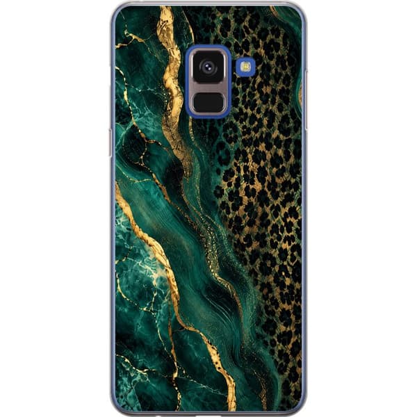 Kompatibelt Mobildeksel til Samsung Galaxy A8 (2018) Smaragdleopard