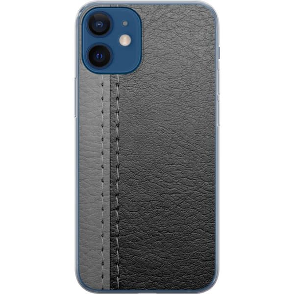 Yhteensopiva Puhelinkuori Apple iPhone 12 mini Musta & Harmaa Nahka