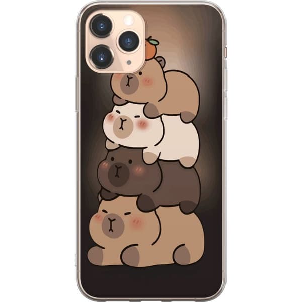 Kompatibelt Mobildeksel til Apple iPhone 11 Pro Kapybara Kawaii søt dyrefigur