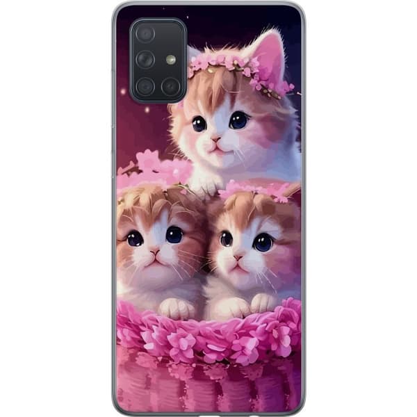 Kompatibelt Mobildeksel til Samsung Galaxy A71 Katter