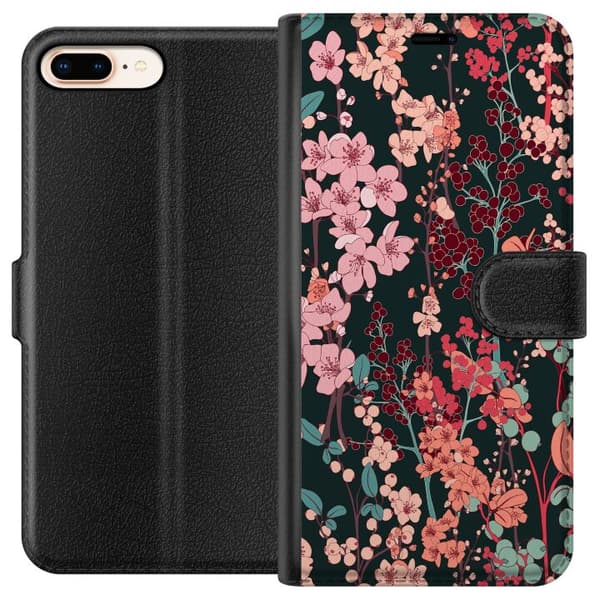 Kompatibelt Plånboksfodral till Apple iPhone 8 Plus Herbaceous Retro
