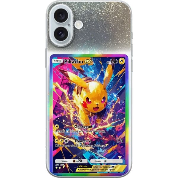 Kompatibel Mobilcover til Apple iPhone 16 Plus Farverigt Pikachu EX-design