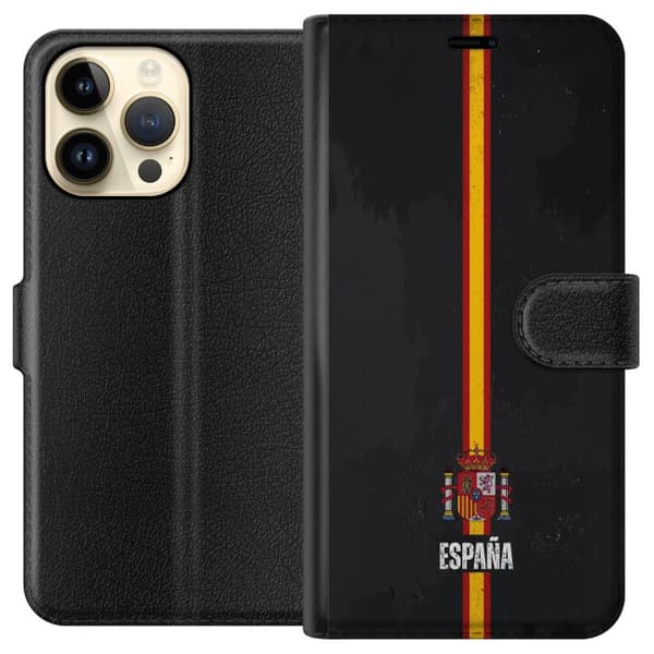 Kompatibelt Lommeboketui til Apple iPhone 14 Pro Max Stilig design med Spanias flagg
