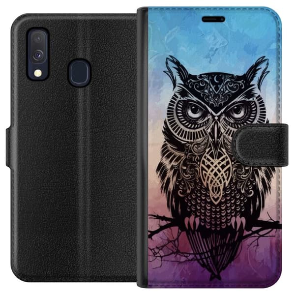 Kompatibelt Plånboksfodral till Samsung Galaxy A40 Owl