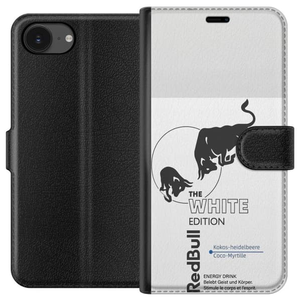Kompatibel Tegnebogsetui til Apple iPhone 17e Moderne Red Bull White Edition design