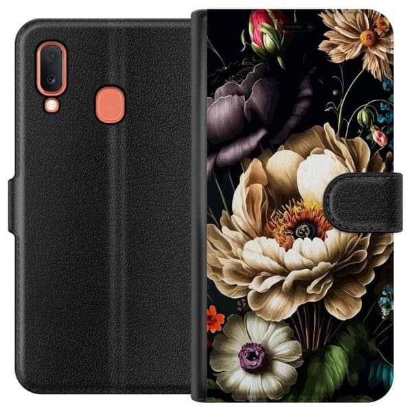 Kompatibelt Lommeboketui til Samsung Galaxy A20e Blomster