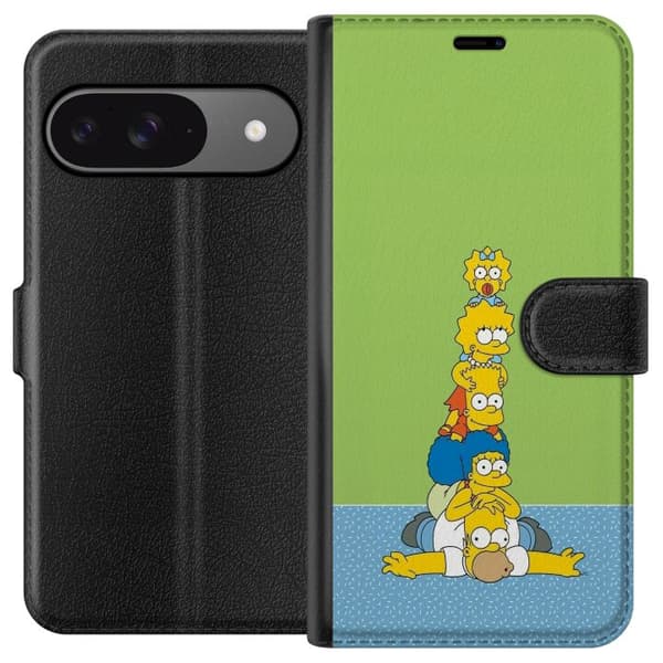 Kompatibel Tegnebogsetui til Google Pixel 9 Simpsonfamiljen staplad