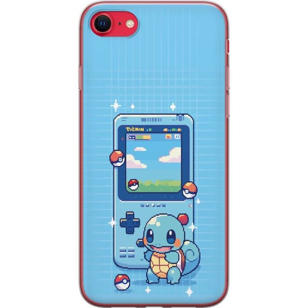Kompatibelt Mobildeksel til Apple iPhone 8 Retro pixeldesign med Squirtle og klassisk spillkonsoll