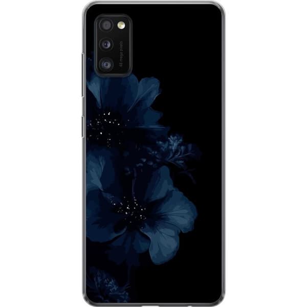 Kompatibelt Mobildeksel til Samsung Galaxy A41 Mörkblå blommor