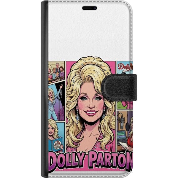 Kompatibel Tegnebogsetui til Google Pixel 9a Dolly Parton tecknat countrycollage